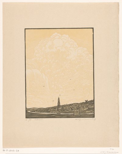 Rhenen (original titel på objekt) af Wijnand Otto Jan Nieuwenkamp (signed by artist)