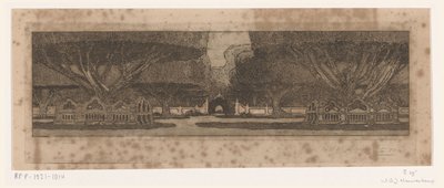 Waringin-træer i haven til sultanens palads i Jogyakarta I sultanens palads (original titel) af Wijnand Otto Jan Nieuwenkamp (signed by artist)