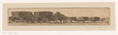 Waringin træer i haven til sultanens palads i Jogyakarta Plads i Jogjakarta (original titel) af Wijnand Otto Jan Nieuwenkamp (signed by artist)