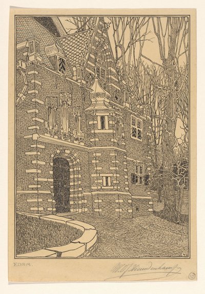 Sydportalen til Den Store eller Sankt Nikolaus Kirke i Edam af Wijnand Otto Jan Nieuwenkamp (signed by artist)