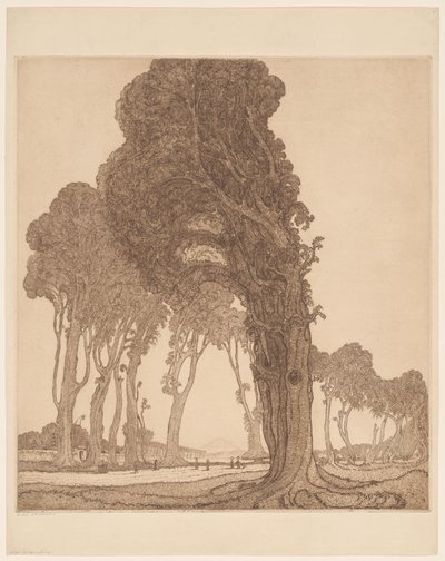 En del af hovedvejen ved dessa Cakranegara (Tjakranegara) på Lombok The Great Road (original titel) af Wijnand Otto Jan Nieuwenkamp