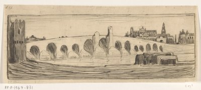 Romeinse brug over Guadalquivir i Cordoba Brug te Cordova (original titel) af Wijnand Otto Jan Nieuwenkamp