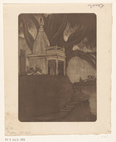 Templet i Benares om natten Sunset, Benares (original titel) af Wijnand Otto Jan Nieuwenkamp