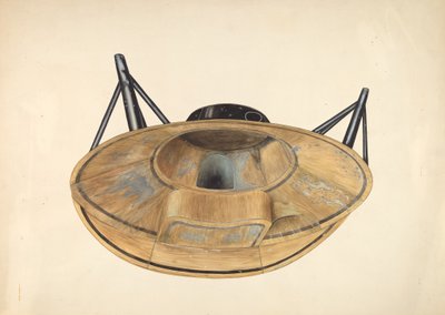Cirkulært blikbadekar, ca. 1938. af Wilbur M Rice