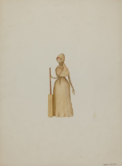Corn Husk Doll, ca. 1941. af Wilbur M Rice