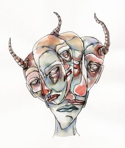 Flere surrealistiske ansigter af Wildemar Doomgriever