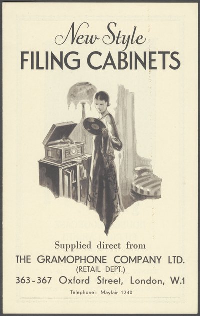 The Gramophone Company Arkivskabe, 1920