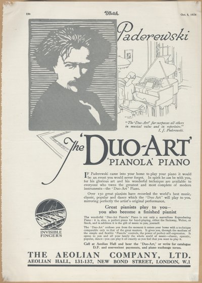 Aeolian Company Pianolas, 1924 af Wilfred Fryer