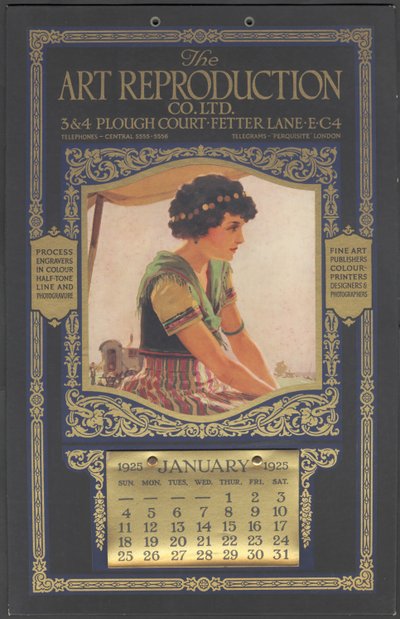 The Art Reproduction Company kalender, 1925 af Wilfred Fryer