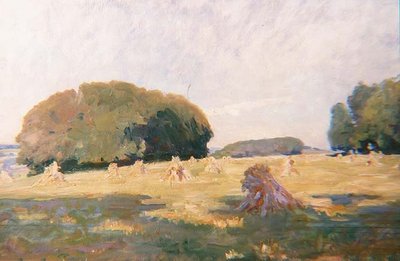 Høstakke på en mark af Wilfred Gabriel de Glehn