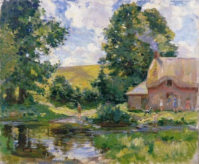 Stratford Tony: vadestedet ved floden Ebble af Wilfred Gabriel de Glehn