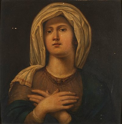 Portræt af en Sybil (olie på panel) af Wilhelm (attr.to) Schadow