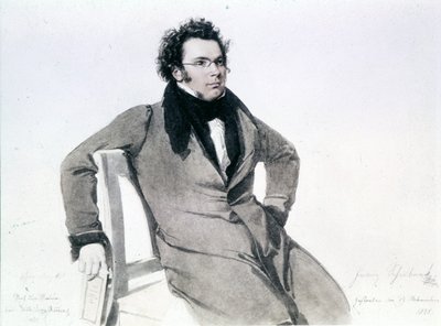 Franz Schubert (1797 - 1828), akvarel af August Reider af Wilhelm August Rieder
