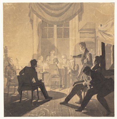 Et tobaksselskab. Justitsråd Jürgensens søndagsselskab af Wilhelm Bendz