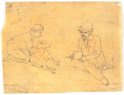 Lammet tegnes af Wilhelm Bendz