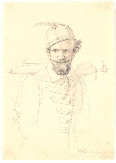 Selvportræt med tornyster af Wilhelm Bendz