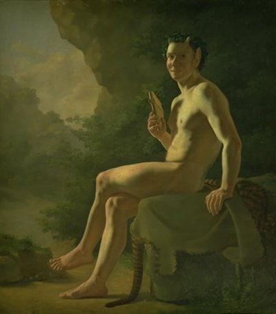 Ung Pan i en grotte. Modelfigur af Wilhelm Bendz