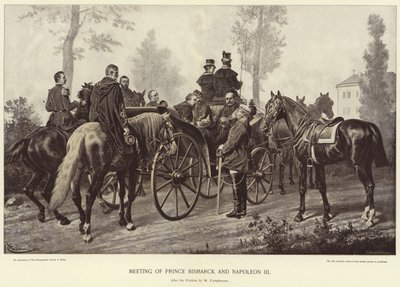 Møde mellem Prins Bismarck og Napoleon III af Wilhelm Camphausen