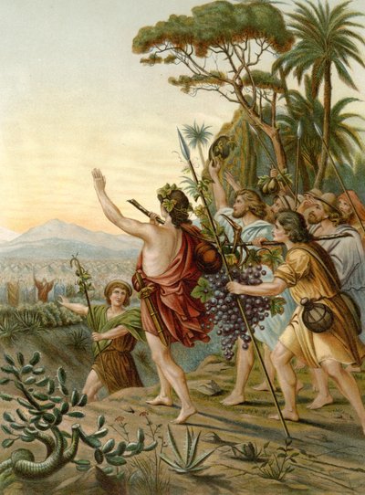 Spejderne i Kanaans land (farve litho) af Wilhelm Ebbinghaus
