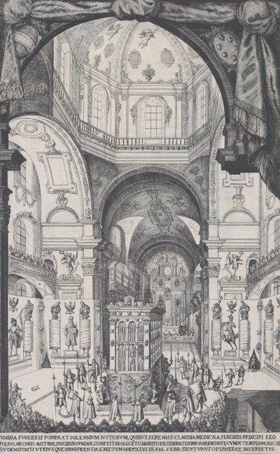 Katafalken af Leopold, ærkehertug af Østrig, 1646. af Wilhelm Frommer