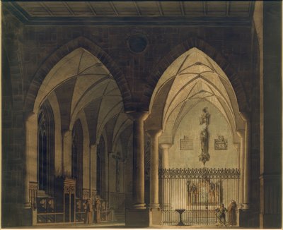 Gotisk kirke interiør af Wilhelm Gail