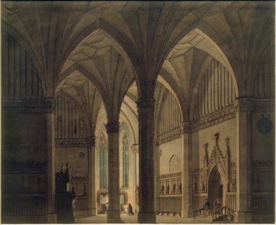 Gotisk kirke interiør af Wilhelm Gail