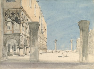 Udsigt over Piazzetta di San Marco i Venedig, 1800-tallet. af Wilhelm Gail