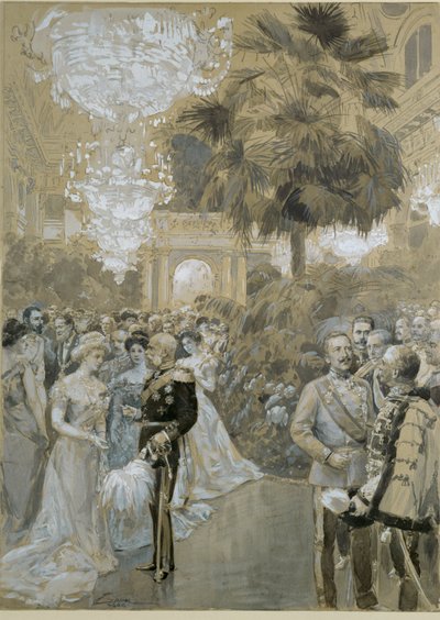 Hofbal i Hofburg i Wien, bypaladset for kejserne af Østrig-Ungarn ... af Wilhelm Gause