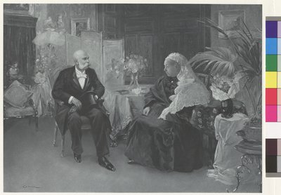 Dronning Victoria og kejser Franz Joseph på Hotel du Cimiez i Nice af Wilhelm Gause