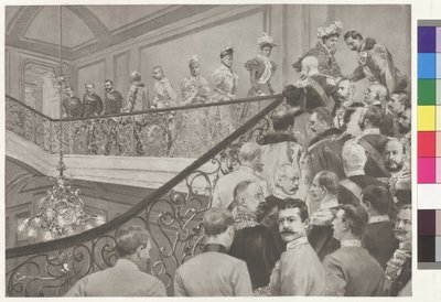 Ærkehertuginden modtager kejser Vilhelm II ved Schwarzen-Adlerstiege af Wilhelm Gause