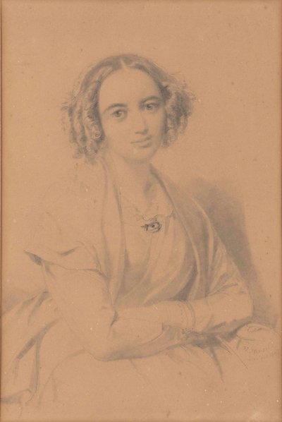 Portræt af komponisten Fanny Hensel født Mendelssohn 1805-1847, 1847. af Wilhelm Hensel
