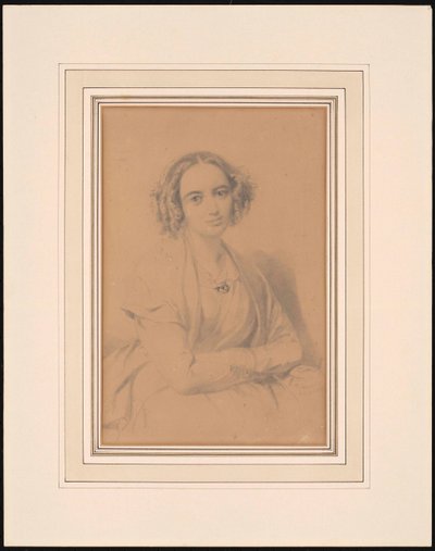 Portræt af komponisten Fanny Hensel født Mendelssohn 1805-1847, 1847. af Wilhelm Hensel
