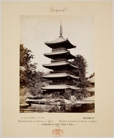 Tempelbygninger ved Asaksa i Yedo (Ido.) af Wilhelm J. Burger