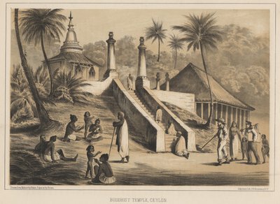 Buddhisttempel, Ceylon, 1855 af Wilhelm Joseph Heine