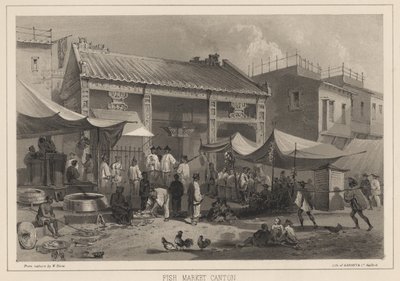 Fiskemarked Canton, 1855 af Wilhelm Joseph Heine