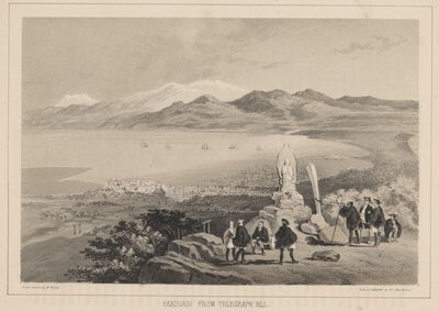 Hakodadi fra Telegraph Hill, 1855 af Wilhelm Joseph Heine