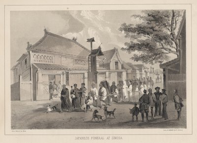 Japansk begravelse i Simoda, 1855 af Wilhelm Joseph Heine