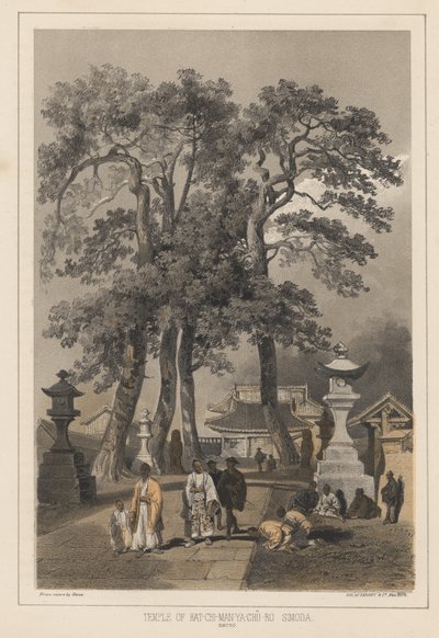 Hat-Chi-Man-Ya-Chu-Ro-templet, Simoda (Sintoo), 1855 af Wilhelm Joseph Heine