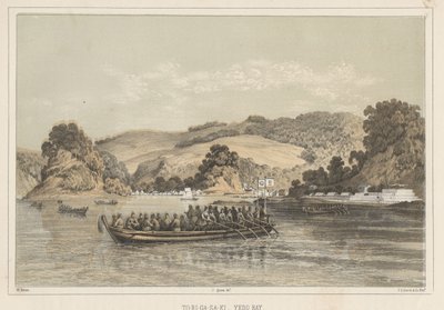 To-Ri-Ga-Sa-Sa-Ki, Yedo-bugten, 1855 af Wilhelm Joseph Heine