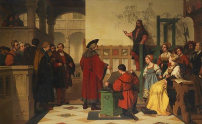 Albrecht Dürer besøgt af kejser Maximilian, 1870. af Wilhelm Koller