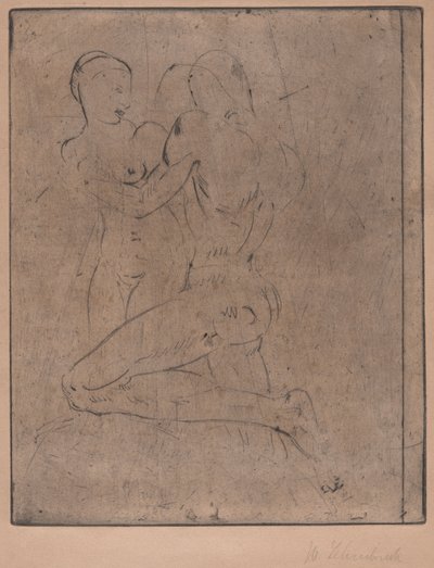 Voldtægt II (røveri II, kvinde halv) af Wilhelm Lehmbruck