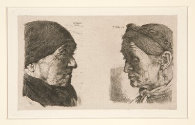 Uden titel [studie af to hoveder] af Wilhelm Maria Hubertus Leibl