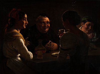 Abbed, der spøger med to unge piger af Wilhelm Marstrand