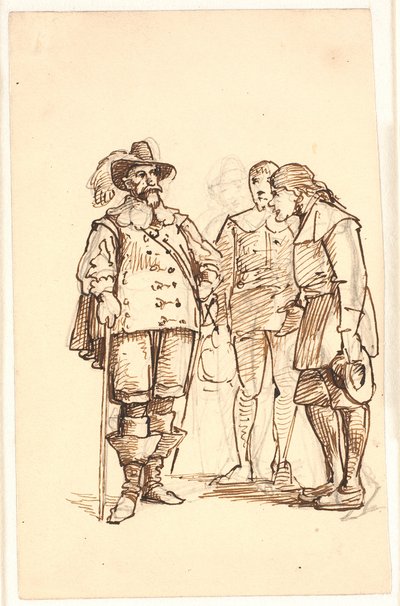 Adelsmand fra Chr. 4.s tid taler med to mænd af Wilhelm Marstrand