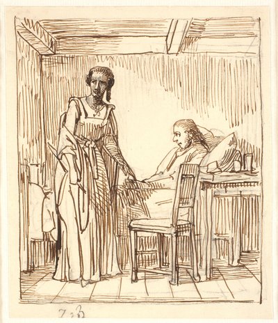 Arendses sidste besøg hos Ewald ved dennes sygeleje af Wilhelm Marstrand
