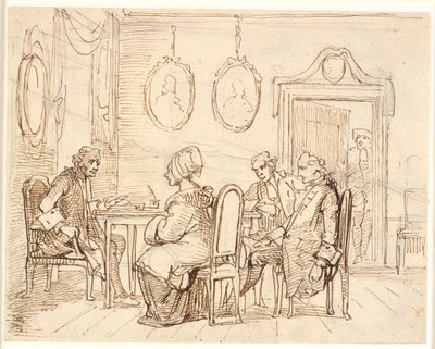 Besøg hos en magistratsperson eller advokat. Holbergsk sceneri af Wilhelm Marstrand