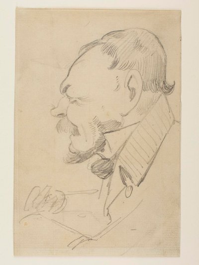 Karikatur af Gottlieb Bindesbøll af Wilhelm Marstrand