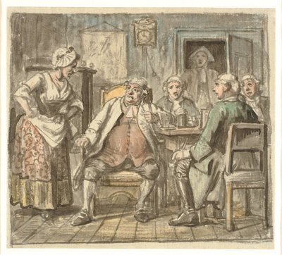 Collegium Politicum. Fra Ludvig Holbergs The Political Tinker, Akt I, Scene 2. af Wilhelm Marstrand