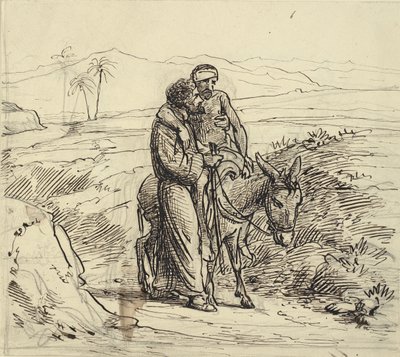 Den barmhjertige Samaritan ledsager den sårede af Wilhelm Marstrand