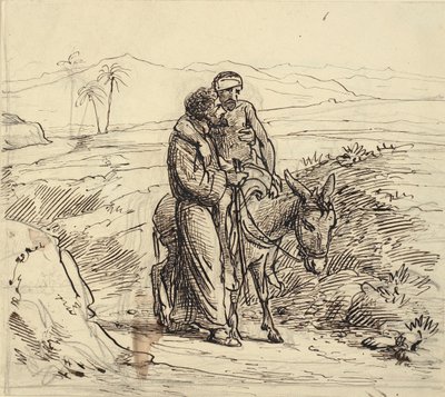 Den barmhjertige Samaritan ledsager den sårede af Wilhelm Marstrand